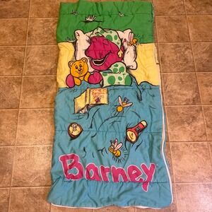Vintage 1992‎ Barney the Dinosaur Bedtime Stories Sleeping Bag Lyons Group 90s